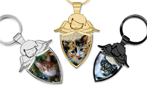Llavero de ángel personalizado como regalo para los amantes de los gatos
