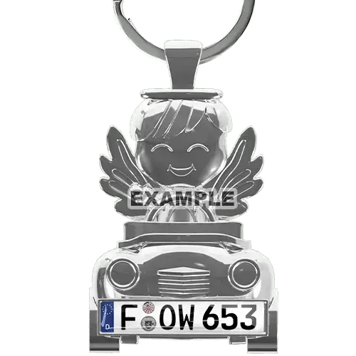 Keychain Angel In Car License Plate Coated