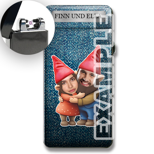 Personlig lighter med hagegnomsepar eller venner