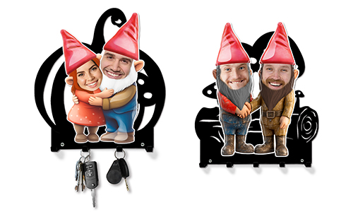 Personalized Keyholder With Garden Gnomes