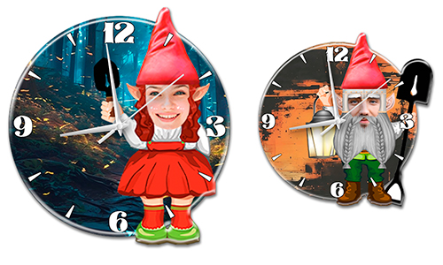 Reloj de pared personalizado con gnomo de jardín