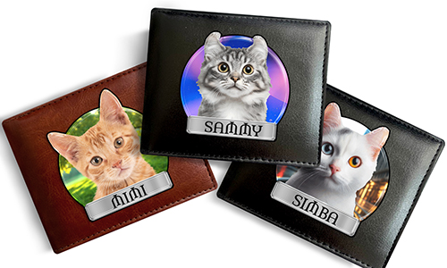 Cartera personalizada con la foto de tu lindo gato y su apodo!