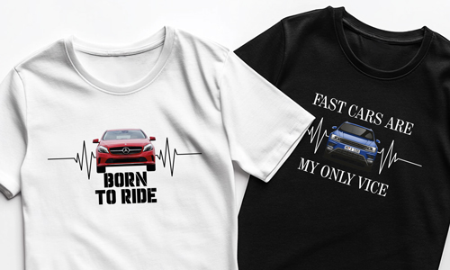 ¡Camiseta personalizada con foto de coche y matrícula! ¡Lleva una frase chula!
