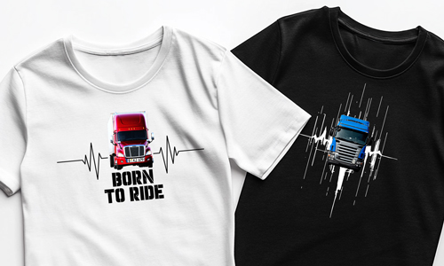 T-shirt personnalisé avec photo de camion et plaque d'immatriculation ! Cadeau unique !