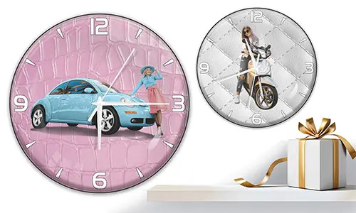 Coolline wandklok met auto/foto voor jezelf