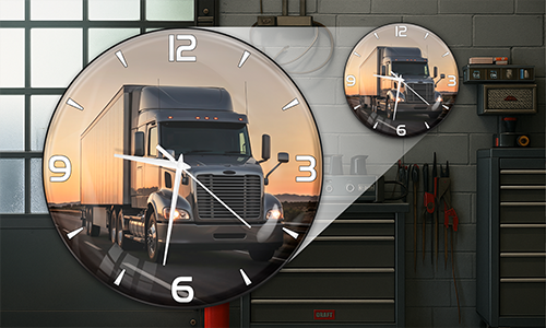 Foto wandklok met je vrachtwagen