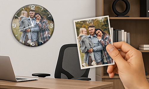 Gepersonaliseerde wandklok met familiefoto