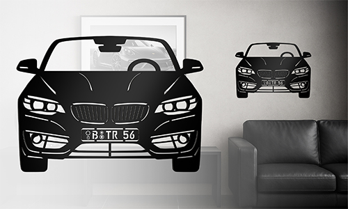 blechschild bedrucken Schwarz lackiert auf der Wand beleuchtet personalisierte blechschilder