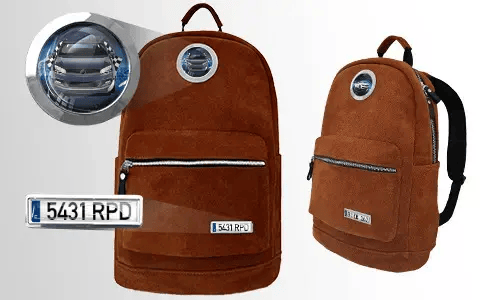 Mochila terciopelo marrón
