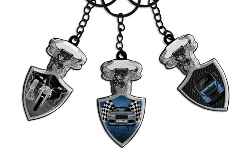 Klíčenka s býkem a autem