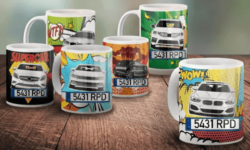 Tazas de cómic de coches