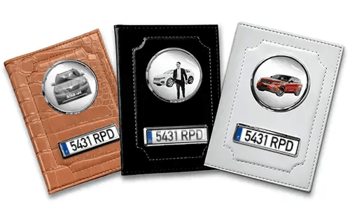 Porte-documents de voiture standard pour hommes avec voiture/photo et plaque d'immatriculation