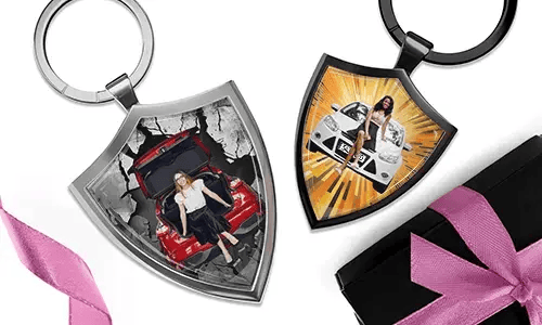 Shield-shaped keychain for yourself