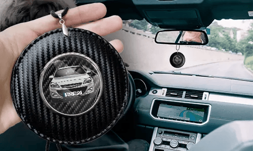 Cadena para espejo de coche redonda - Carbono
