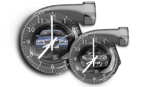 Dark Grey Wall Clock Turbine