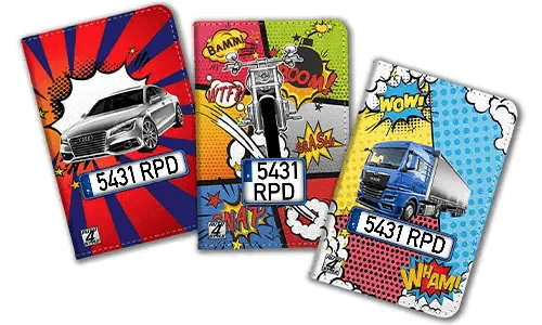 Portadocumenti per auto a fumetti
