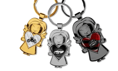 Beschermer Angel sleutelhanger met auto gepersonaliseerd