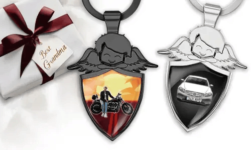 Personalised angel keychain shield - gift for your grandma