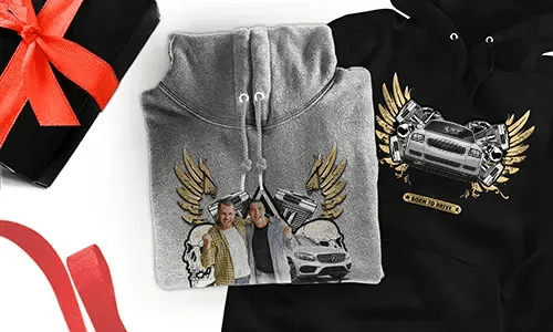 Individuelles Hoodie mit Auto-Motiv für deine besten Freunde