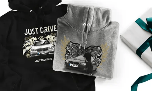 Sudadera con motivo de coche para novio