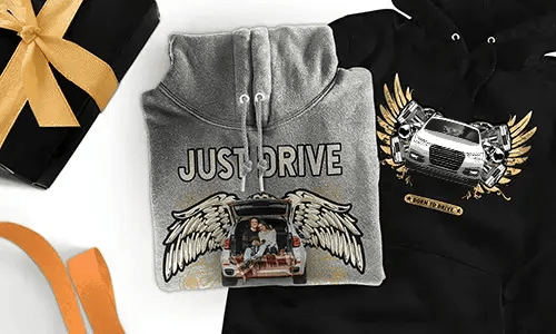 Individuelles Hoodie mit Auto-Motiv für Paare