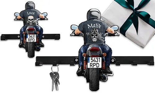 Einzigartige Schlüsselhalter-Wand mit dem Namen deines Bruders und dem Nummernschild