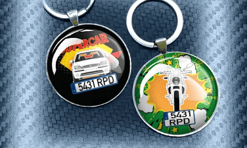 Keychain comic round