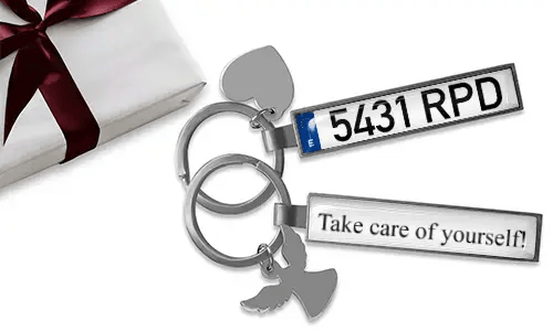 Personalized license plate keychain for your daughter