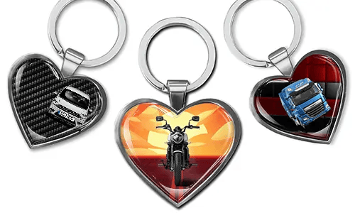 Avaimenperä-sydän-auton kanssa-henkilökohtainen