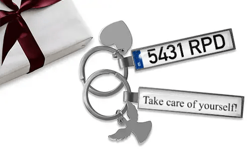 Personalized license plate keychain for grandma