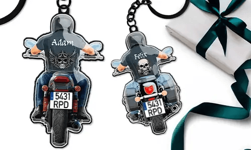 Portachiavi moto personalizzato con nome e targa – regalo per tuo fratello