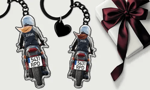 Motorcycle Keychain Name for your grandmother