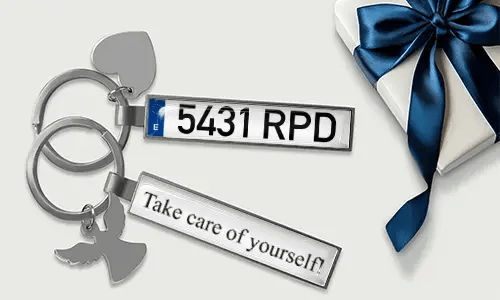 Personalized license plate keychain for best friends