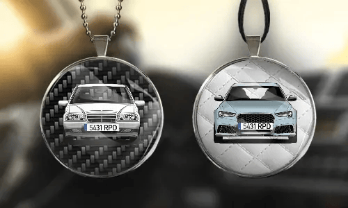 Car mirror chain - round