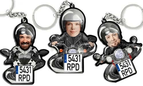 Porte-clés moto Photo du pilote