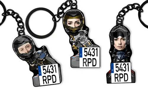 Porte-clés de moto Pilote Photo Sport