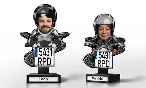 Personalizovaná dekorace s motorkářem