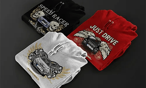 Hoodie Ontwerp Auto Silhouet