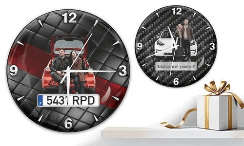 Coolline wandklok met auto/foto voor koppels
