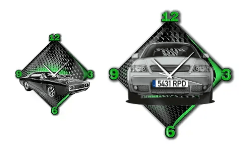 Reloj de pared moderno con imagen de coche