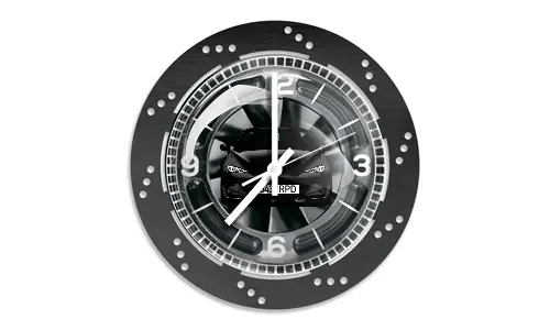 Svart veggklokke bremseskive