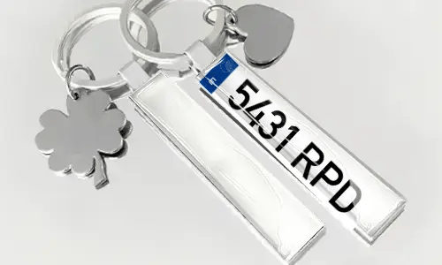 number plate key ring
