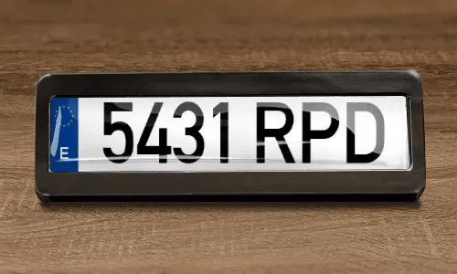 license plate magnet on the table