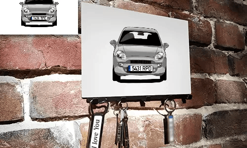 schlüsselbrett personalisiert mit Familien Foto auf der Wand personalisiertes schlüsselbrett