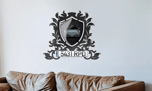 metallschild gestalten schwarz gepulvert auf dem Wand lasergravur schilder