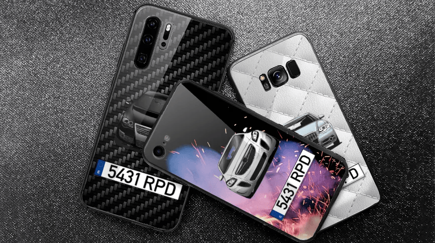 Mobile Case White Leather