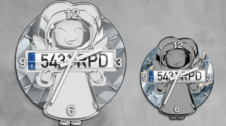 header-angel-wall-clock-license-plate